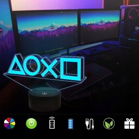 Lampka stojąca 3D GAMEPAD 16 Kolorów LED - Lapka dla gracza gamera na pilota Lampka stojąca 3D GAMEPAD 16 Kolorów LED - Lapka dla gracza gamera na pilota