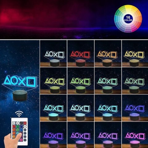 Lampka stojąca 3D GAMEPAD 16 Kolorów LED - Lapka dla gracza gamera na pilota Lampka stojąca 3D GAMEPAD 16 Kolorów LED - Lapka dla gracza gamera na pilota