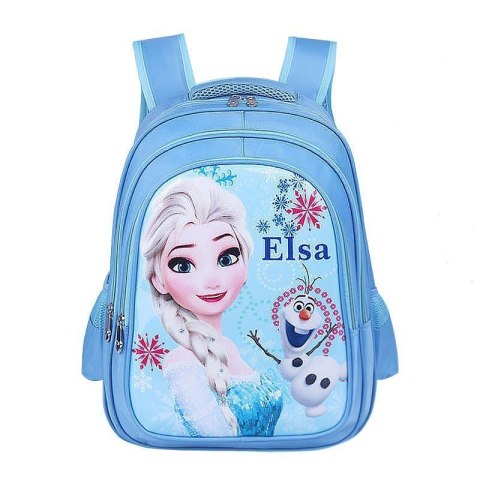 Plecak dziecięcy Elza z Krainy Lodu 3D - Regulowany plecak dla dziewczynki, niebieski, z postacią Elzy i Olafa Plecak dziecięcy Elza z Krainy Lodu 3D - Regulowany plecak dla dziewczynki, niebieski, z postacią Elzy i Olafa