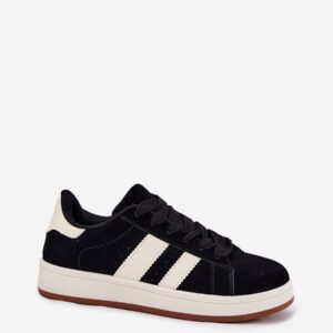 Black White Sneakers MELIA Women’s Suede Classic Low-Top Stripes EU 36–40