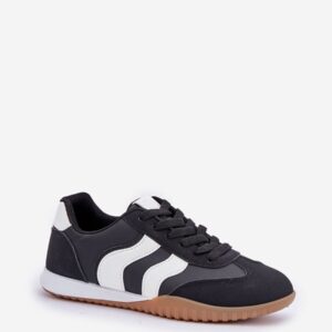 Black White Retro Sneakers SIVANA Women’s Wave Stripe Gum Sole EU 36–40