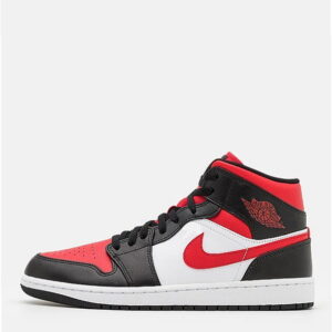 Nike Air Jordan 1 Mid 554724-122 – Black Gym Red White Leather Sneakers