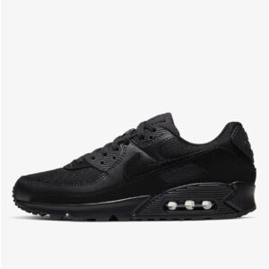 Nike Air Max 90 LTR - Schwarze Leder Lifestyle Turnschuhe mit Luftpolsterung