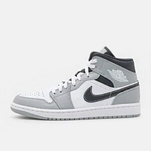Nike Air Jordan 1 Mid "Licht Rauch Grau" - Unisex Grau/Weiß/Schwarz 554724-078