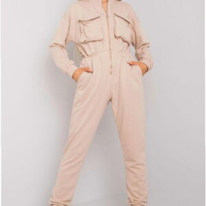 EM-KO-636.98 Beige Jumpsuit - Ex Moda Online Clothing Wholesale, Women's Fashion, Lingerie and Footwear - Matterhorn.