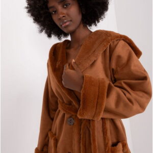 Women's Coat Model LK-KR-509459.96P Light Brown - Lakerta