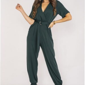 Model A660 Jumpsuit in Bottle Green - Awama