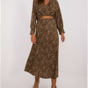 Skirt Set Model DHJ-KMPL-19586-1.53 Dark Beige - Italy Moda