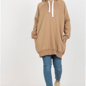 Women's Hoodie Model EM-BL-695.25X Dark Beige - Ex Moda
