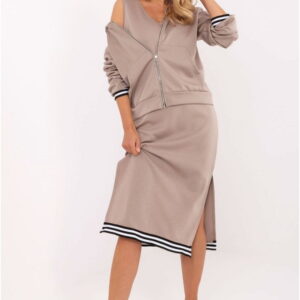 Dress Set Model IT-KMPL-9719.64 Dark Beige - Rue Paris