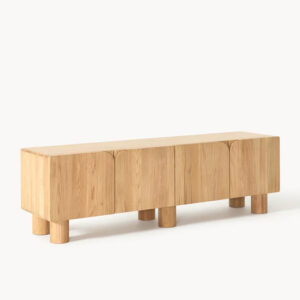 TV Cabinet Cadi DEQ24WES43617-209621 – Solid Oak, 180×45×55 cm, Light Natural Finish